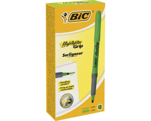 Маркер Bic текстовиділювач Grip, зелений (bc811932)