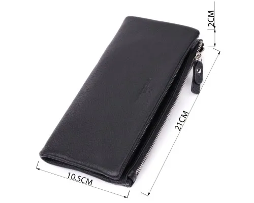 Гаманець ST Leather З натуральної шкіри Чорний (22527)