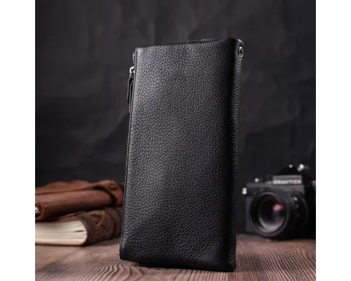 Гаманець ST Leather З натуральної шкіри Чорний (22527)