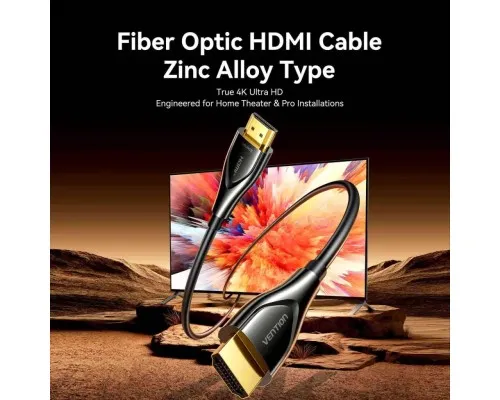 Кабель мультимедійний HDMI M to HDMI M 15.0m 4K fiber optic zinc alloy black Vention (ALSBN)
