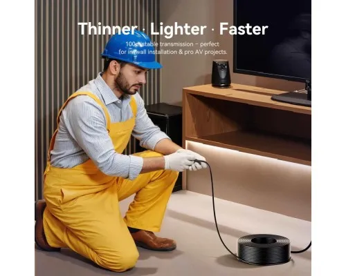 Кабель мультимедійний HDMI M to HDMI M 15.0m 4K fiber optic zinc alloy black Vention (ALSBN)