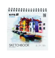 Папір для малювання Kite Скетчбук на спіралі для акварелі Creative , 21 х 21 см, 20 аркушів (K-1285)