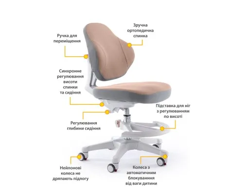 Дитяче крісло ErgoKids Mio Classic Y-405 Brown (Y-405 BR)