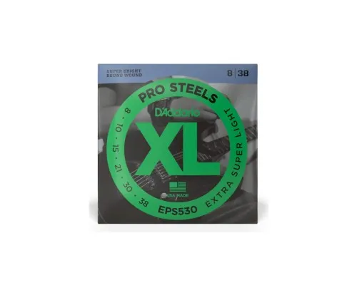 Струни для гітари D'Addario XL ProSteels Extra Super Light (8-38) (EPS530)