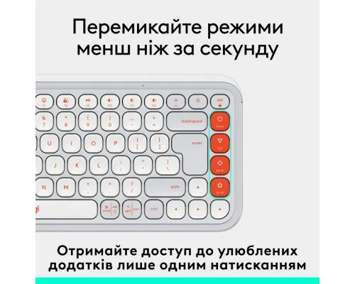Клавіатура Logitech POP Icon Keys Bluetooth UA Off-White (920-013072)