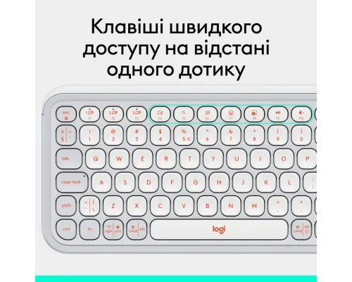 Клавіатура Logitech POP Icon Keys Bluetooth UA Off-White (920-013072)