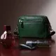 Сумка Vintage Жіноча прошита ромбами на лицьовій стороні з натуральної шкіри Зелена (22635)