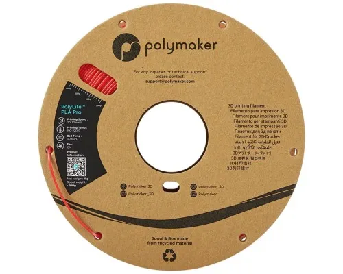 Пластик для 3D-принтера Polymaker PLA POLYLITE PRO 1,75mm 1kg RED (PA07004)