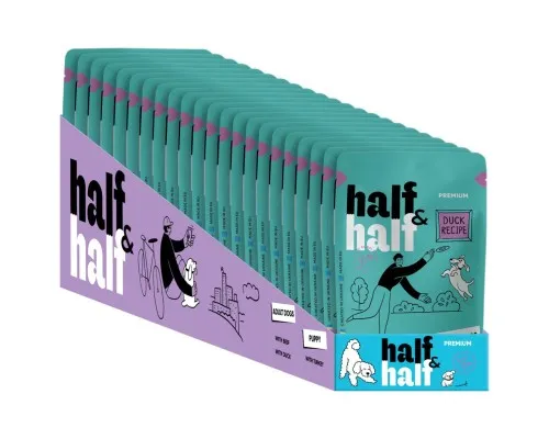 Вологий корм для собак Half&Half шматочки качки в соусі 100 г (4820261921243)