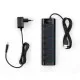 Концентратор Vinga USB3.0 to 7*USB3.0 1m cable with Switch and Power Adapter (VHA3A7B)