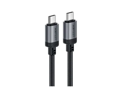 Дата кабель USB-C to USB-C 1.2m 3A aluminum alloy C20-03 Black Acefast (6974316283775)