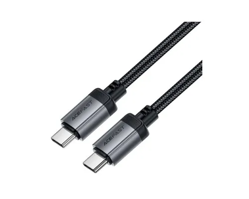 Дата кабель USB-C to USB-C 1.2m 3A aluminum alloy C20-03 Black Acefast (6974316283775)