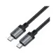 Дата кабель USB-C to USB-C 1.2m 3A aluminum alloy C20-03 Black Acefast (6974316283775)