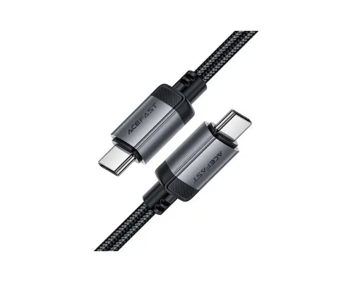 Дата кабель USB-C to USB-C 1.2m 3A aluminum alloy C20-03 Black Acefast (6974316283775)