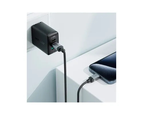 Дата кабель USB-C to USB-C 1.2m 3A aluminum alloy C20-03 Black Acefast (6974316283775)