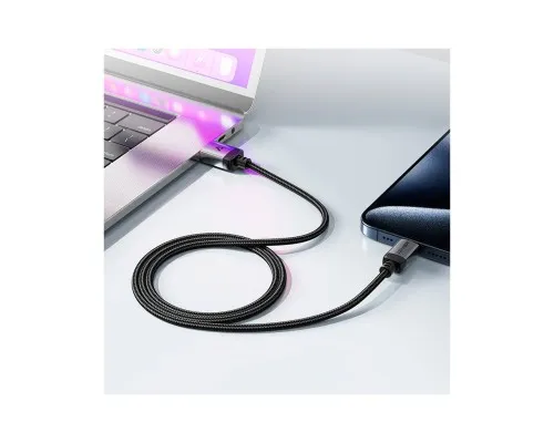 Дата кабель USB-C to USB-C 1.2m 3A aluminum alloy C20-03 Black Acefast (6974316283775)