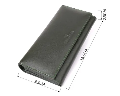 Гаманець ST Leather З натуральної шкіри Зелений (23067)