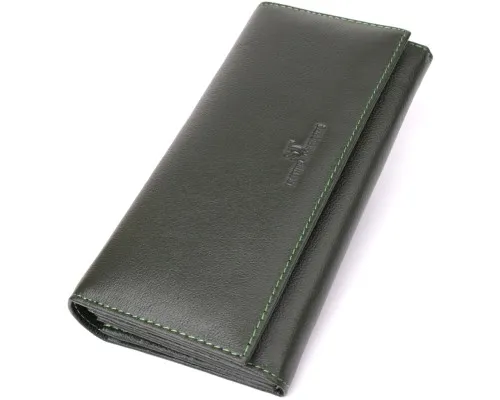 Гаманець ST Leather З натуральної шкіри Зелений (23067)