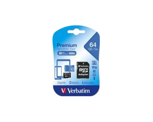 Карта пам'яті Verbatim 64GB microSDHC Class 10 (44084)