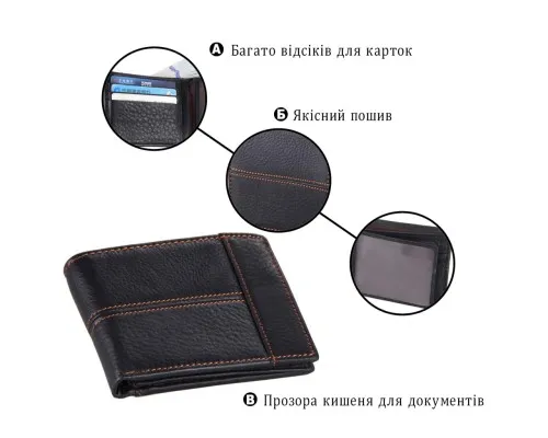 Гаманець Vintage Чорний (14227)