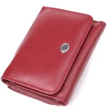 Гаманець ST Leather З натуральної шкіри Бордовий (23073)