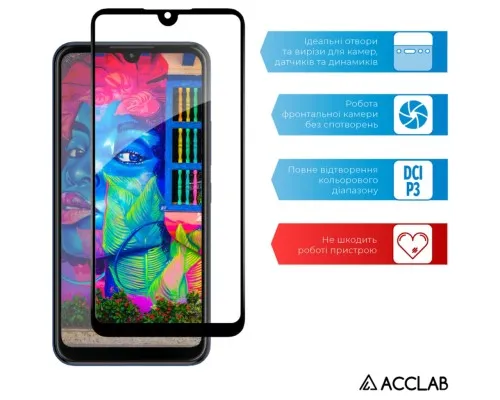 Скло захисне ACCLAB Full Glue ZTE Blade L220 Black (1283126583346)