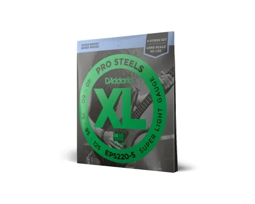 Струни для гітари D'Addario XL ProSteels Bass Super Light 5-String (40-125) (EPS220-5)