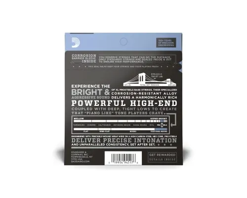 Струни для гітари D'Addario XL ProSteels Bass Super Light 5-String (40-125) (EPS220-5)