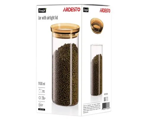 Банка Ardesto Fresh 1100 мл, скло, пластик, прозорий (AR1311SFM)