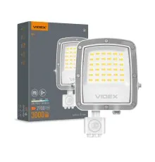 Прожектор Videx F5 30W 3000-5000-6500K з датчиком руху 230V White (VL-F5-030CW-S)