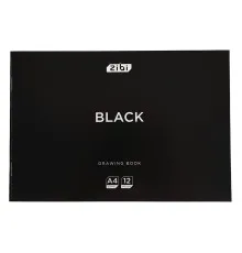 Альбом для малювання ZiBi А4 BLACK, 12 аркушів на скобі (ZB.1421-01)