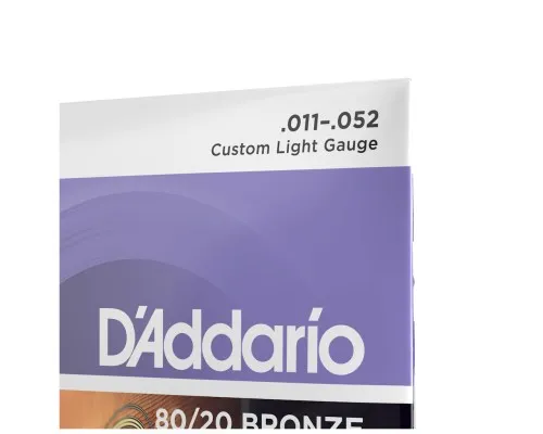 Струни для гітари D'Addario 80/20 Bronze Custom Light (11-52) (EJ13)