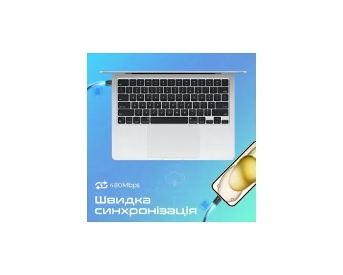 Дата кабель USB-C to USB-C 2.0m Promate (ecoline-cc200.navy)