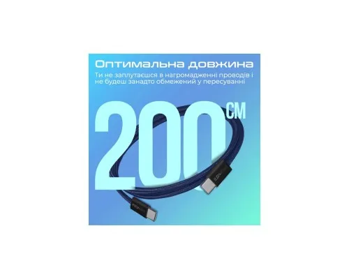 Дата кабель USB-C to USB-C 2.0m Promate (ecoline-cc200.navy)