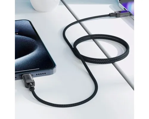 Дата кабель USB-C to USB-C 1.2m 60W stainless steel C12-03 Black Acefast (6974316283317)