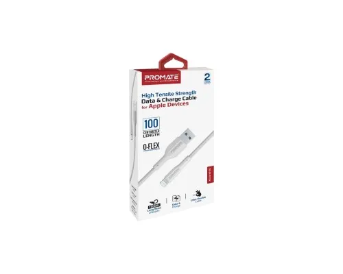 Дата кабель USB 2.0 AM to Lightning 1.0m 2A xCord-Ai white Promate (xcord-ai.white)