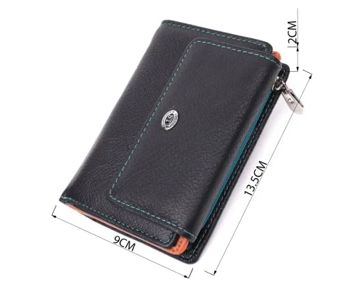 Гаманець ST Leather З натуральної шкіри Чорний (22501)