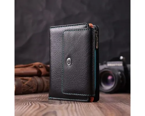 Гаманець ST Leather З натуральної шкіри Чорний (22501)
