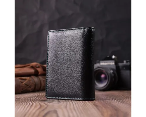 Гаманець ST Leather З натуральної шкіри Чорний (22501)