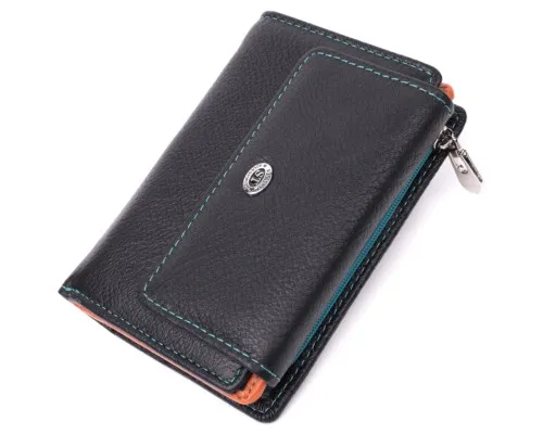 Гаманець ST Leather З натуральної шкіри Чорний (22501)