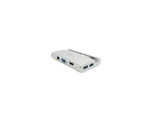Концентратор VEGGIEG USB-C 5-in-1 USB-C + 3xUSB 3.0 + HDMI + RJ45 0.1m silver (TC07-S)