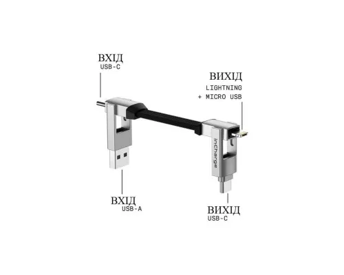 Дата кабель 6in1 inCharge 6 - 0.06m gold Rolling Square (SIX03R)