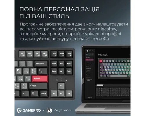 Клавіатура GamePro Asgard Ragnar Wireless/Bluetooth/USB UA Black (MK285BK)