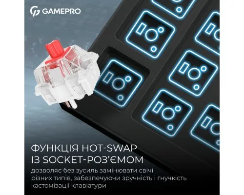 Клавіатура GamePro Asgard Ragnar Wireless/Bluetooth/USB UA Black (MK285BK)