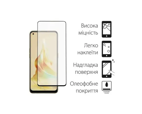 Скло захисне Dengos Full Glue OPPO Reno8 T (black) (TGFG-297)