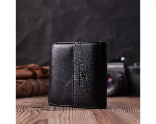 Гаманець ST Leather З натуральної шкіри Чорний (22542)
