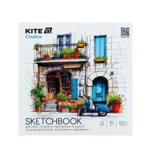 Папір для малювання Kite Скетчбук для робіт маркерами Creative 21 х 21 см, 30 аркушів (K-1282)