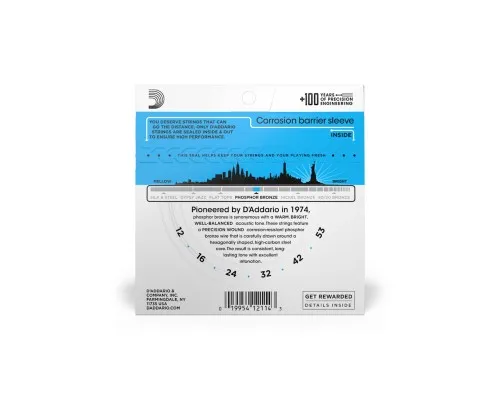Струни для гітари D'Addario Phosphor Bronze Regular Light (12-53) (EJ16)