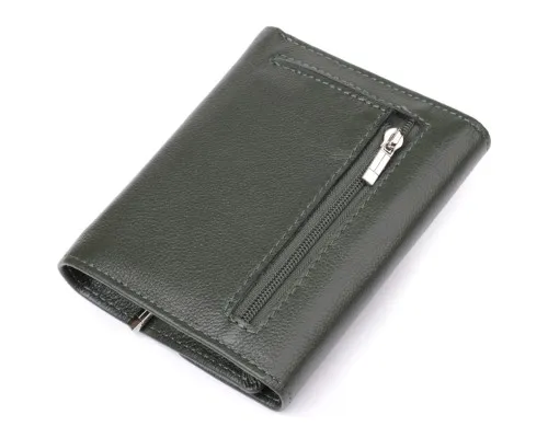 Гаманець ST Leather З натуральної шкіри Зелений (23075)