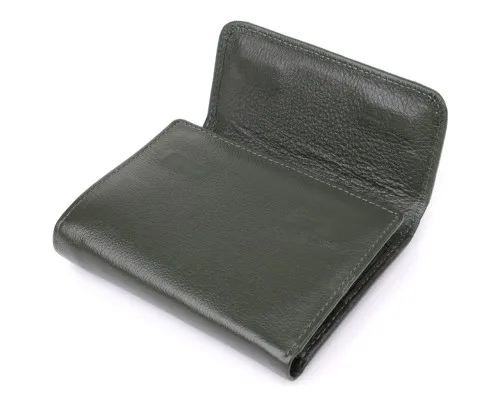 Гаманець ST Leather З натуральної шкіри Зелений (23075)